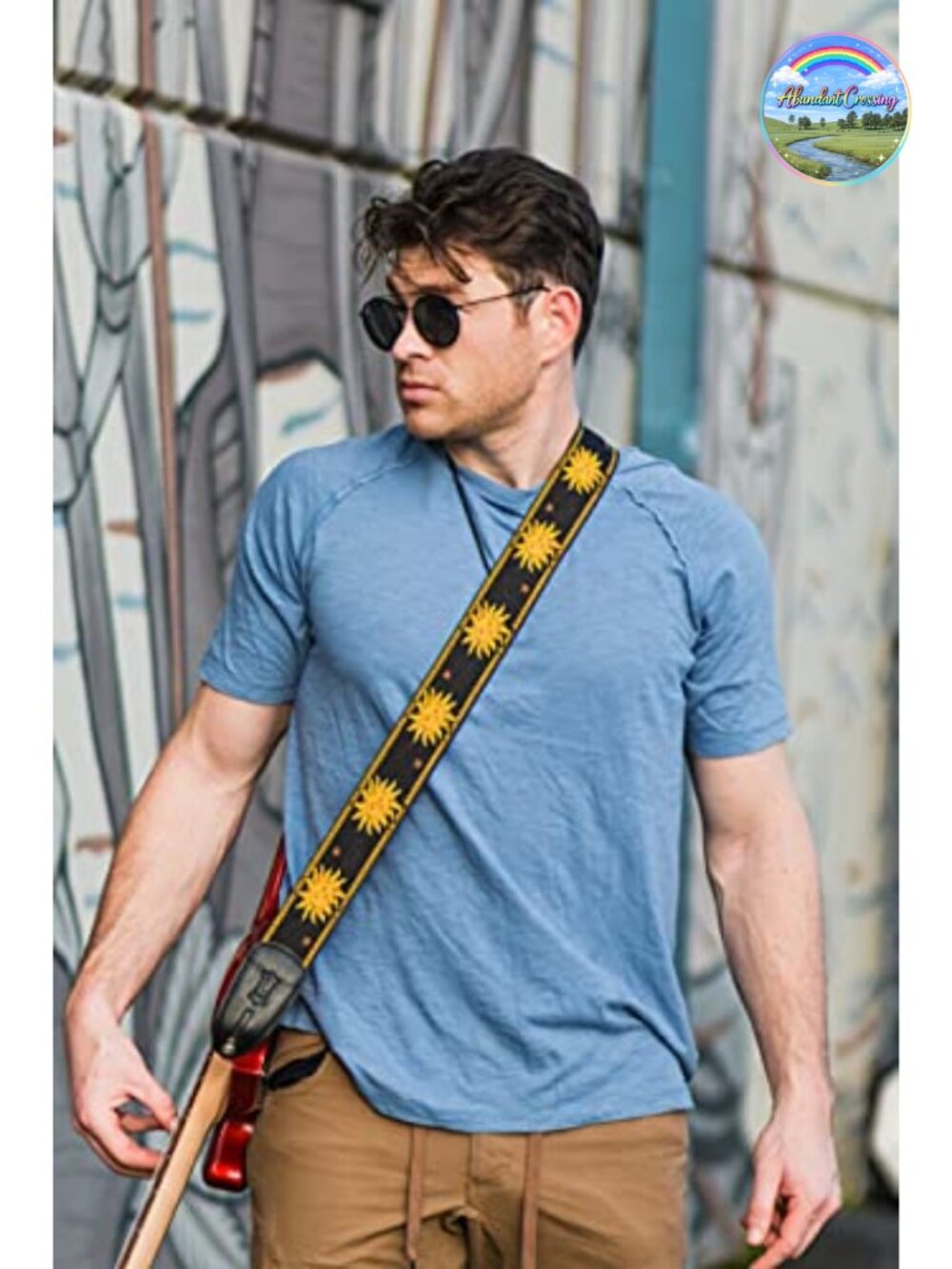 Jacquard Weave Guitar Strap with Tri-Glide Adjustment, 57 Inches - Picture 5 of 5